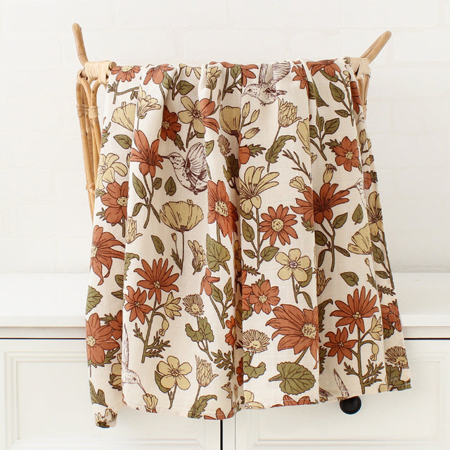 120x120cm Muslin Blanket Cotton Baby Swaddle Bamboo Soft