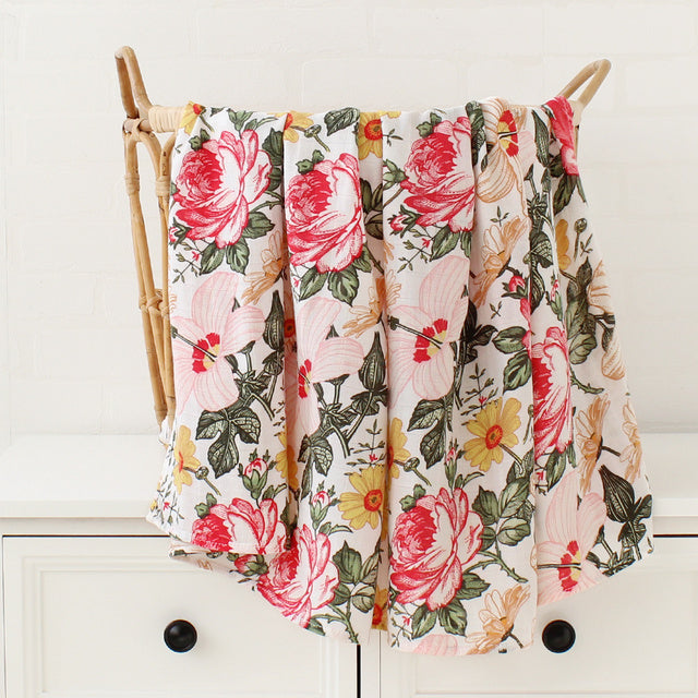120x120cm Muslin Blanket Cotton Baby Swaddle Bamboo Soft