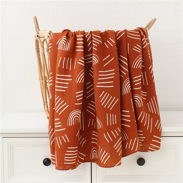 120x120cm Muslin Blanket Cotton Baby Swaddle Bamboo Soft