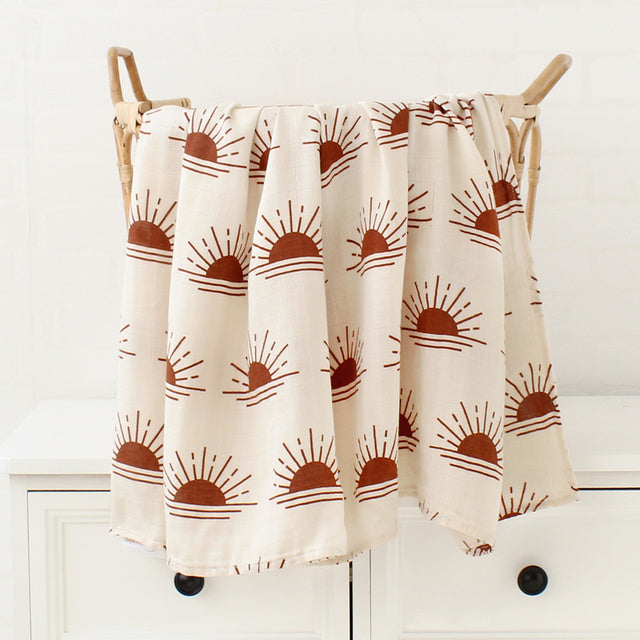 120x120cm Muslin Blanket Cotton Baby Swaddle Bamboo Soft