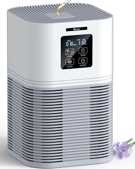 PureSense™ Smart Desktop Air Purifier – H30 Filter, Auto Timer & 99% Particle Capture