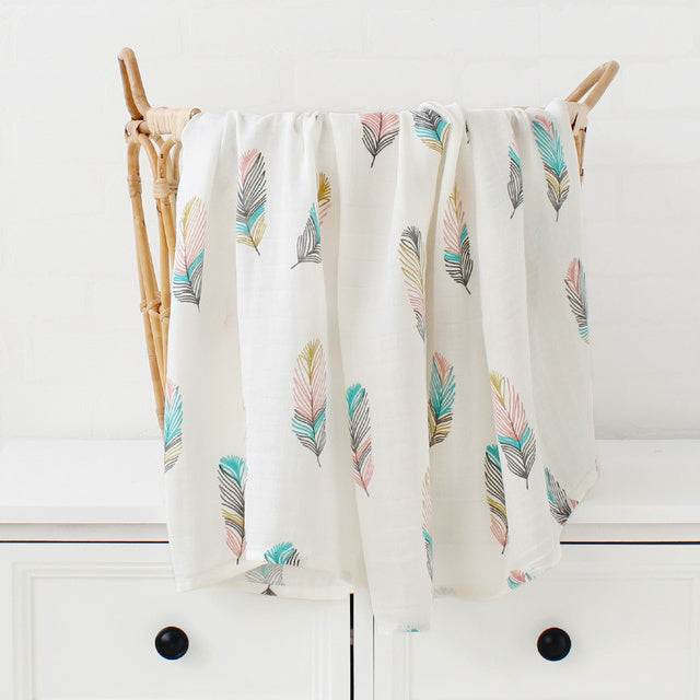 120x120cm Muslin Blanket Cotton Baby Swaddle Bamboo Soft