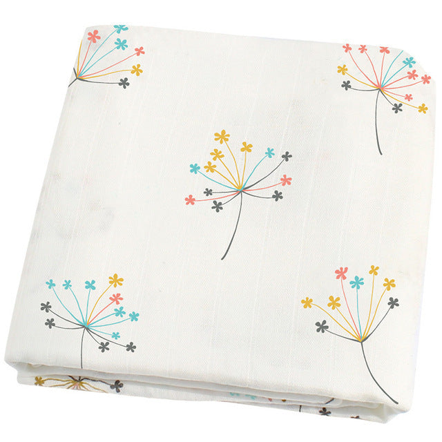 120x120cm Muslin Blanket Cotton Baby Swaddle Bamboo Soft
