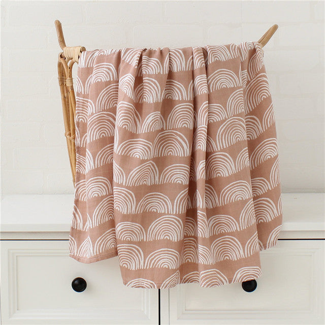 120x120cm Muslin Blanket Cotton Baby Swaddle Bamboo Soft