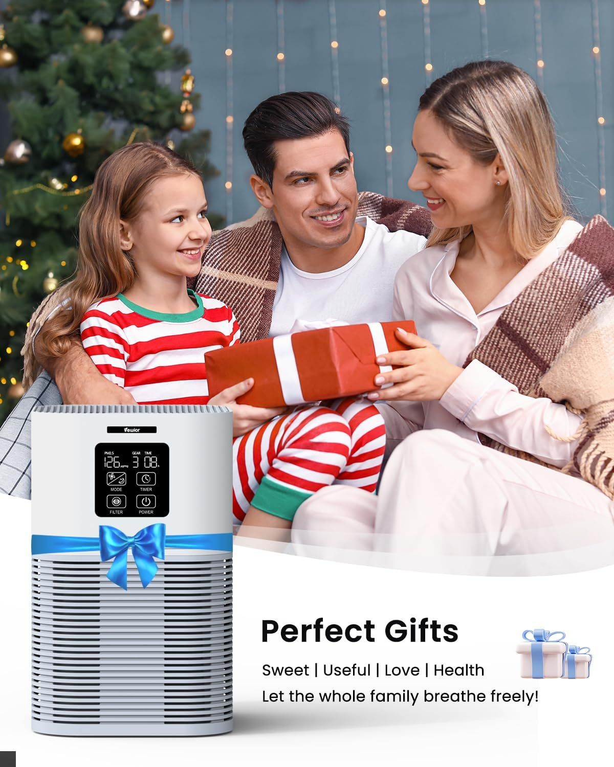 PureSense™ Smart Desktop Air Purifier – H30 Filter, Auto Timer & 99% Particle Capture