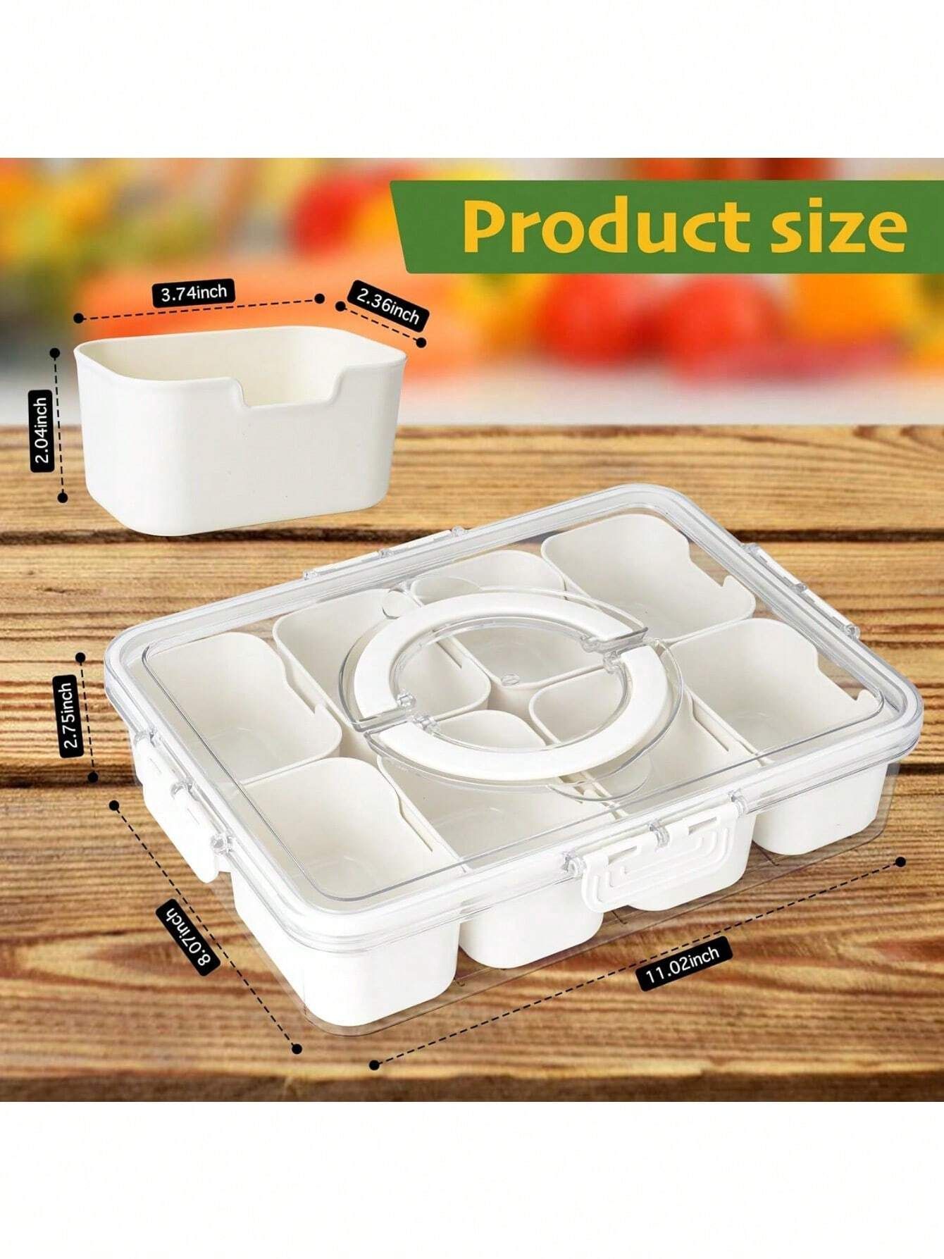 Divided Snack Box With Lid Clear Food Storage Container With Colorful Compartments  Reusable Bento Organizer For Snacks Fruits Nuts And Meal Prep