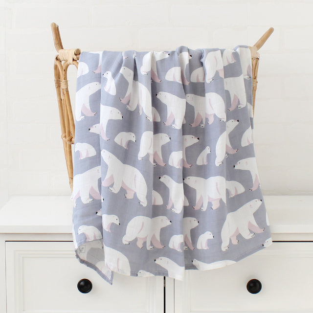 120x120cm Muslin Blanket Cotton Baby Swaddle Bamboo Soft